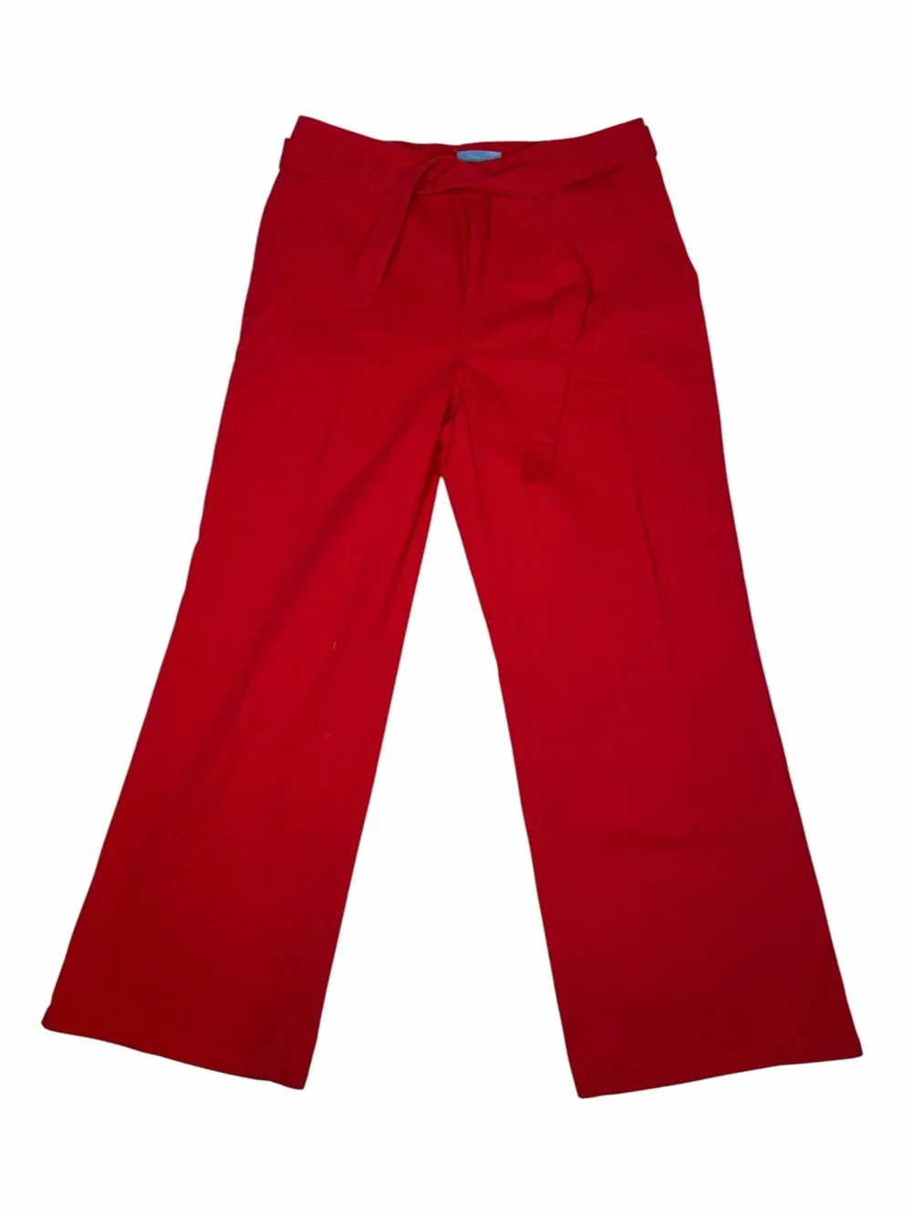 Draper James Red Tie Waist Cropped Wide Leg Pants Size 12